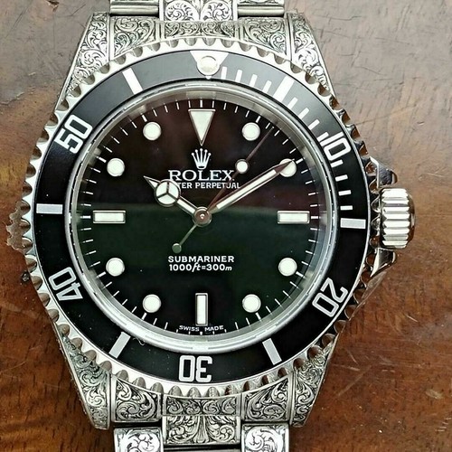 Rolex Submariner hand engraving service 