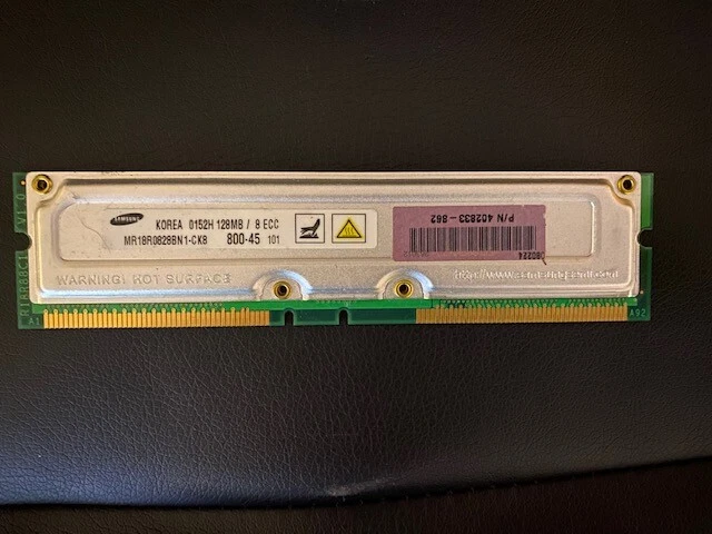 Samsung MR18R0828BN1-CK8 128MB PC800 RIMM PC Memory - Image 3 of 3