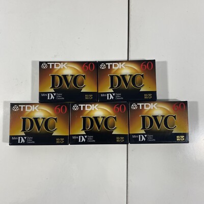 Sealed New Lot Of 5 TDK DVC 60/SP 90/LP Mini Digital Video Cassette - Free Ship!