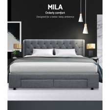 Artiss Bed Frame Double Queen King Size Gas Lift Storage Drawers Mattress Base — image 6