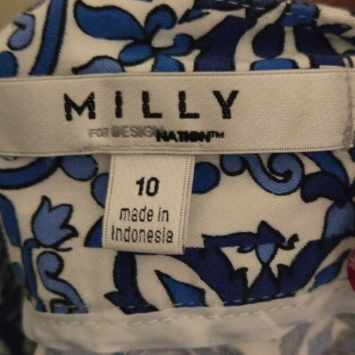 Milly For Design Nation Blue White Pattern Shorts Size 10 - Picture 5 of 6