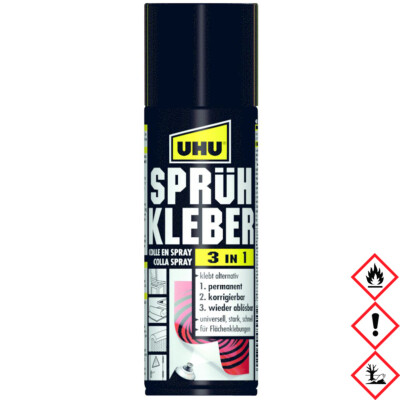 Uhu Sprühkleber 3in1 universeller Klebstoff für Flächenbeklebung 200ml