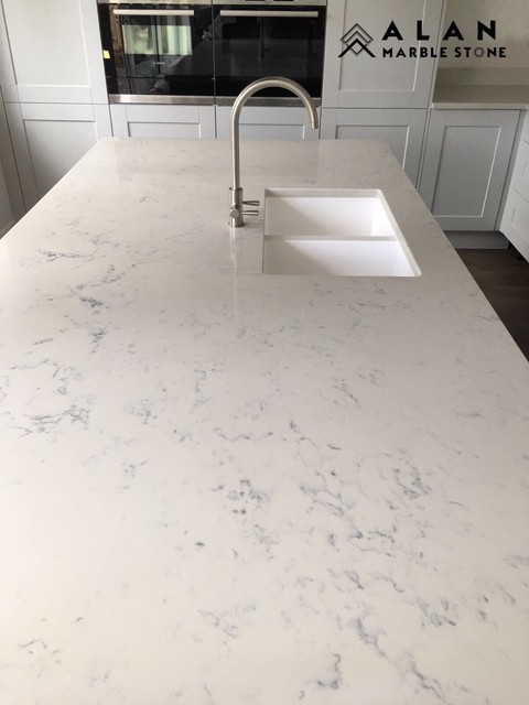 Concrete Grey Quartz Kitchen Worktop Affordable Prices For Sale