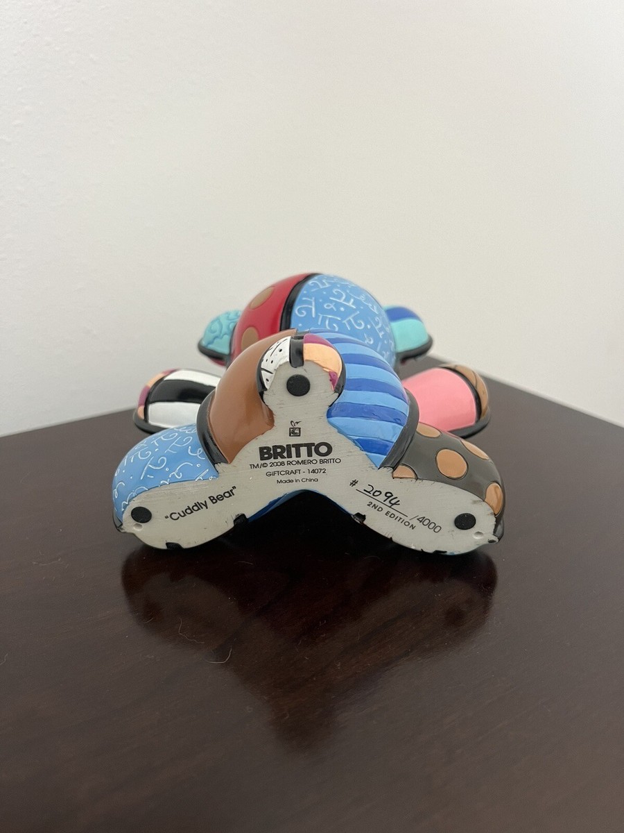 BRITTO Love Bear ハート マルチカラー 2ND EDITION Britto Limited Edition Bear Figurine: LOVE - Artreco