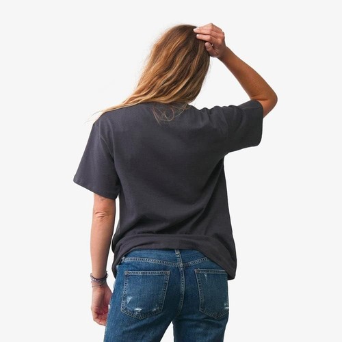 Pura Vida Women's PV Color Block Crewneck Shirt - Oversized Tee - Vintage Black - Picture 3 of 7
