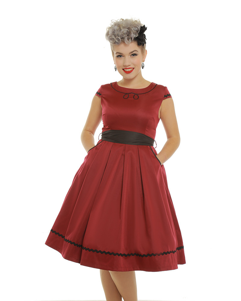 lindy bop burgundy dress