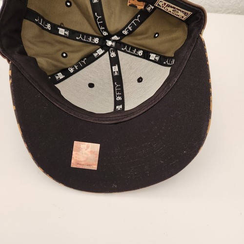 New Era Chicago Bulls Hat Adjustable Camo Cheetah Brim Green Brown Black EUC - Picture 5 of 8