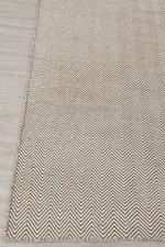 Grey Ivory Wool Herringbone Hand Woven Flatweave Kilim Modern Boho Customize Rug