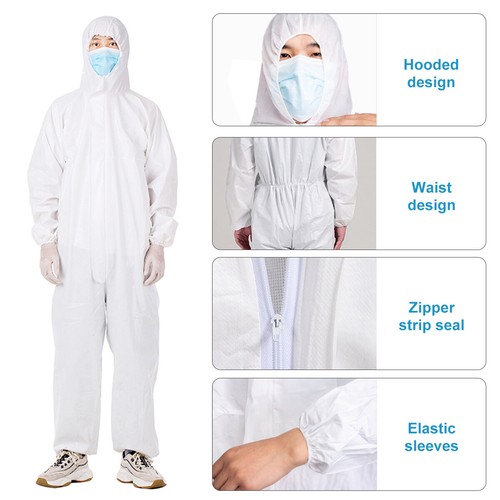 Traje L-3XL Cubierta Desechable Cuerpo Completo Protector Aislamiento Cubiertas 2 PIEZAS - Imagen 10 de 40