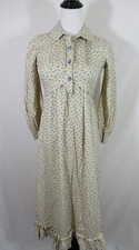 Vintage 70's Handmade Calico Prairie Dress Ruffle Hem