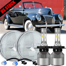 Pair For Ford Deluxe 1939-1951 7 Inch Round Led Headlights Lamp Housing New