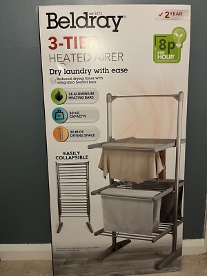 Beldray Elektro Heizlüfter 3 Ebenen 20m Trockenraum über 36 Heizstäbe 300W