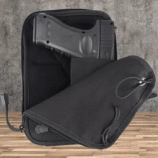 Concealed Carry Gun Pouch Pistol Holster Fanny Pack Waist Pocket Belt Loop Black