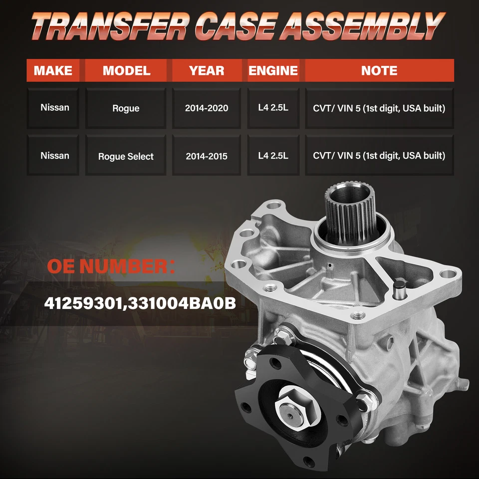 Differential Transfer Case Assembly for Nissan Rogue L4 2.5L CVT trans 2014-2020 Foto 2 de 4