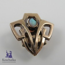 Antiker Art Déco Kettenschieber, Taschenuhrkettenschieber mit Opal (12122EB)