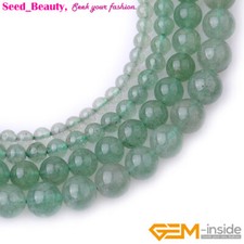 AA Natural Green Strawberry Quartz Gemstone Beads For Jewelry Making Strand 15"