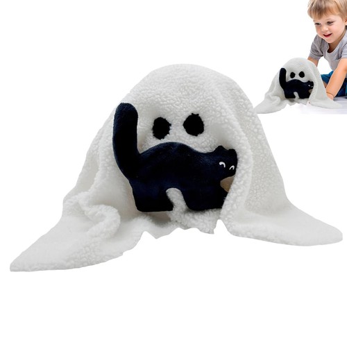 Ghost Plush Toy Stuffed Plush Halloween Ghost Pillow Halloween Vibe Stuffed Gift - Picture 5 of 9