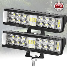 2x 90w Led Work Lights 6 Inch Driving Strip Flood Beam Light Bar Suv Offroad 12v