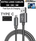 Cable for Samsung Galaxy S9 S10 PLUS Extra Long USB Type C 3.1 Fast Data Charger
