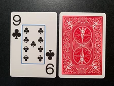 Swap Playing Card JUMBO  Nine Of Clubs  BICYCLE  One Card U.S.A.