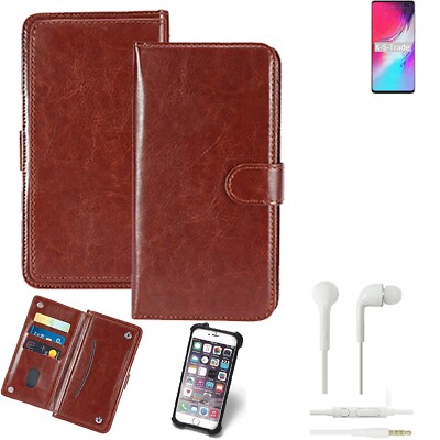KUNSTLEDER HANDYTASCHE FÜR Samsung Galaxy S10 5G SD855 + KOPFHÖRER SCHUTZ HÜL