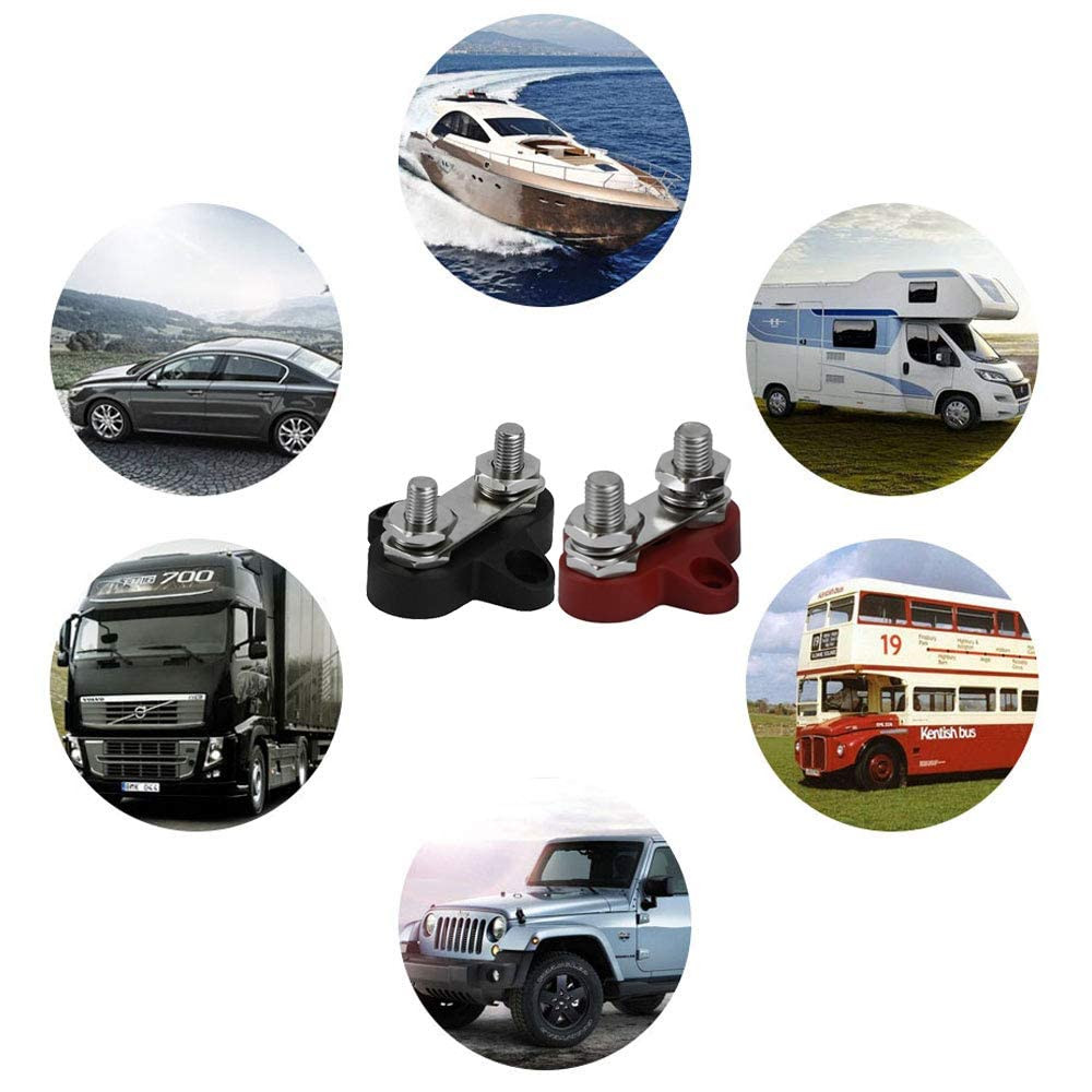 Bus Bar Terminal Block Power Stud Battery Junction Post 1/4 Power Distribution