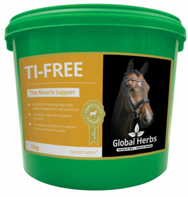 Global Herbs Ti-Free beruhigt Muskelfunktion Magnesium Kalium Pferd Ergänzung