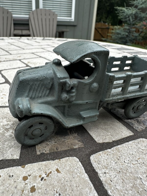 Antique 1930'S A.C. Williams Cast Iron Mack C-Cab Stake Truck - Green