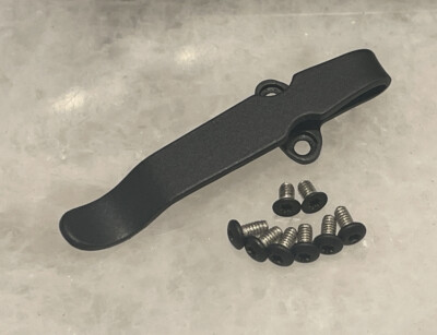 Matte Black Titanium Deep Pocket Clip W/Screws For Benchmade CLA Knife