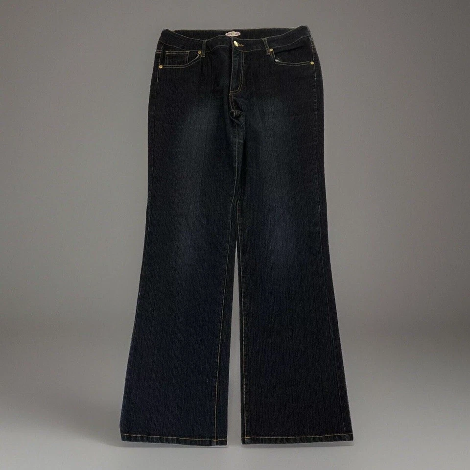 Jeans Zoey Beth para mujer 13/14 Diva Designer Bootcut elástico denim azul oscuro 32x32 Foto 3 de 4