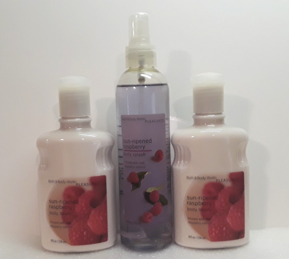 Bath Body Works Sun Ripened Raspberry Splash & Lotion Pleasures ...