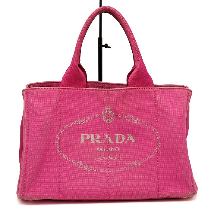 Prada Canapa Denim Tote Bag BN1877 Pink PRADA from japan