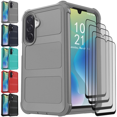 For Samsung Galaxy A26 Rugged Hybrid Case Heavy Duty Hard Cover / Tempered Glass - $12.99