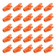 200Pcs RJ45 Plug Connector Cover Cat5 Cat5E Cat6 Cat7 Wire Guard Sleeves, Orange