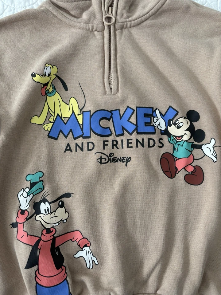 Sudadera Pullover HM Disney Niño Tostado Polar Mickey Minnie Goofy Pluto 6X/7 Foto 2 de 4