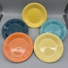 Lot of 5 Fiesta Dinner Plates 10.5" Mixed Colors Sunflower Tangerine Turquoise