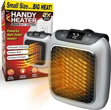 Ontel Handy Heater Turbo Wall Outlet Plug In Heater – Portable Indoor Ceramic 