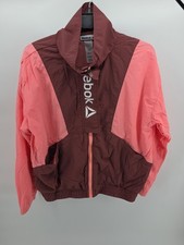 Vintage Reebok Full Zip 90's Windbreaker Pink Brown Colorblock Size L Large