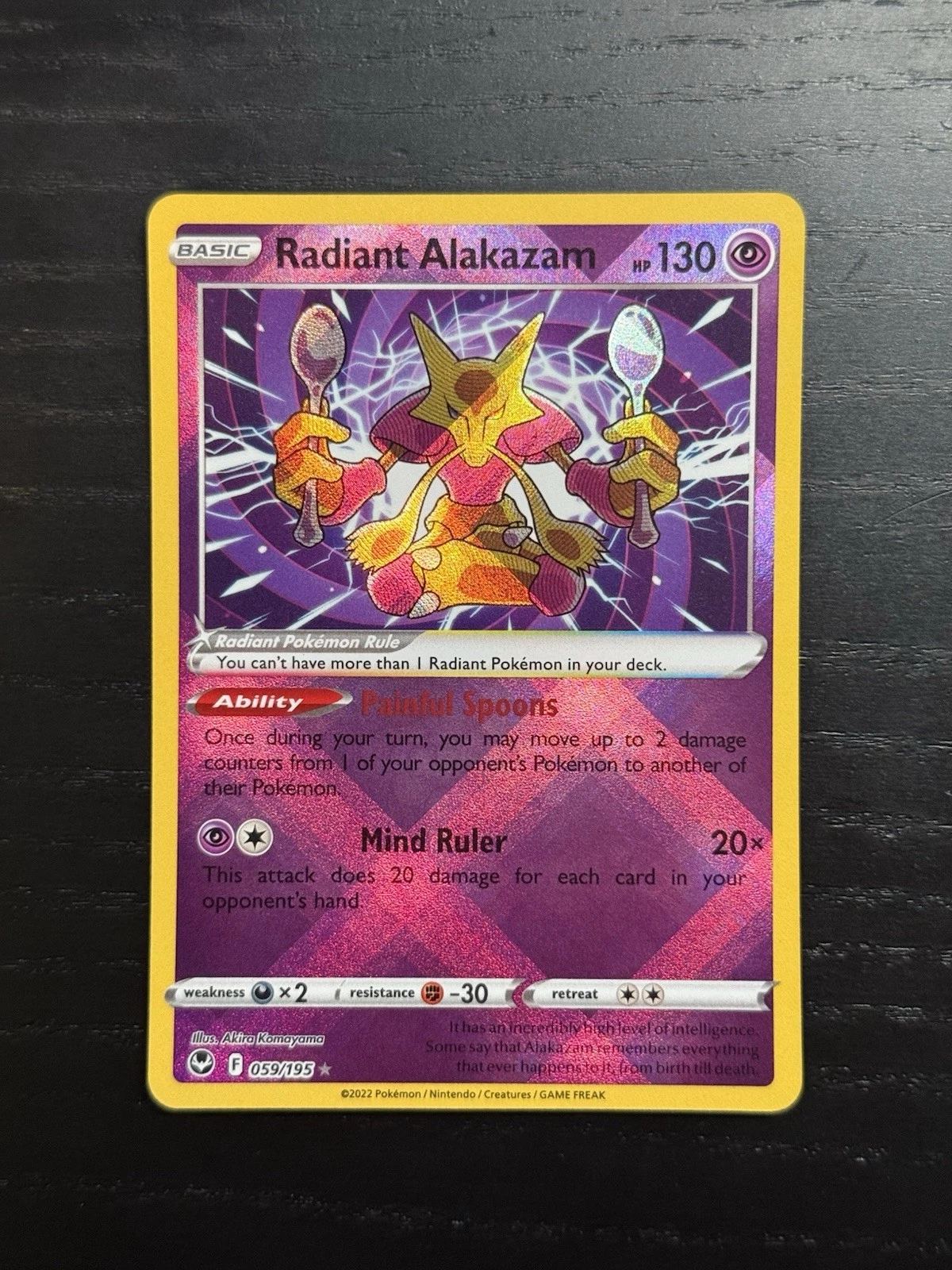 Radiant Alakazam - 059/195 - Pokemon Silver Tempest Radiant Rare Card NM