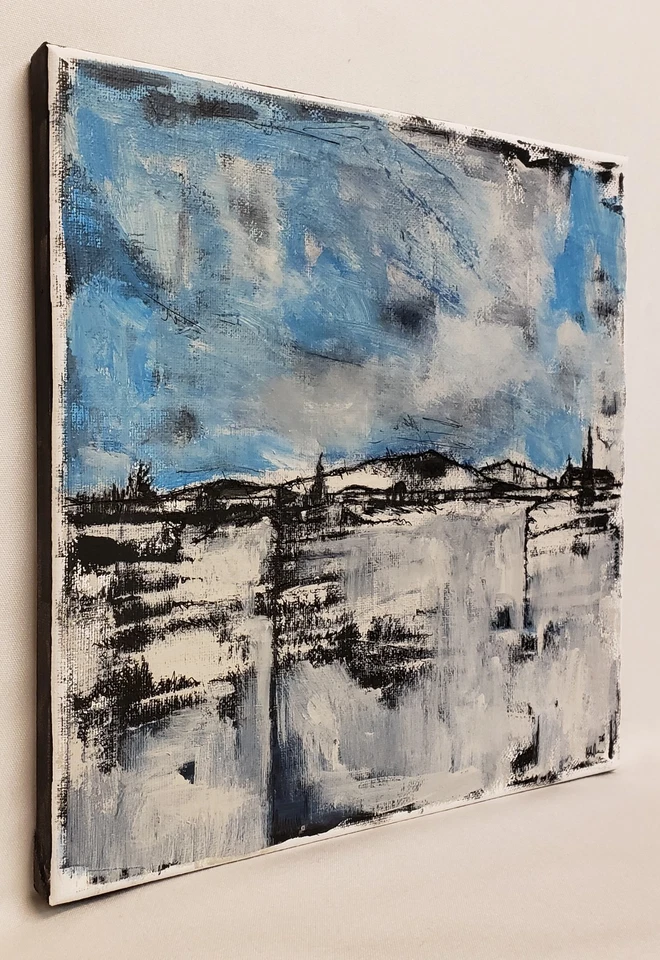 Pintura abstrata original de paisagem impressionista mínima No656 por K.A.Davis  - Imagem 2 de 4