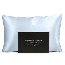 30mm 100 Pure Mulberry Silk Pillowcase, Quality King - Set of 1 Misty Blue