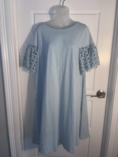 Lane Bryant Powder Blue Sheath Dress With Lace Sleeves Size 14/16 NWT