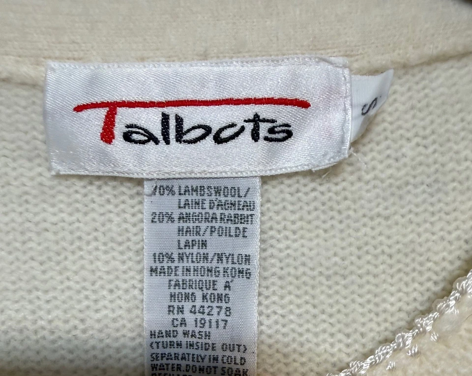 Cardigã Feminino Vintage Talbots Dinheiro Antigo Mescla Angorá Tamanho P Cottagecore Luxo - Imagem 2 de 4