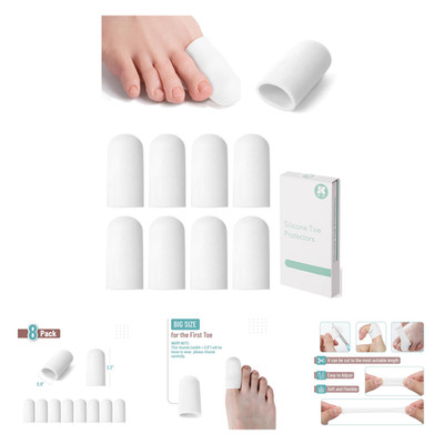 Toe Protectors Silicone Large Pack of 4 Pairs for Men Women Comfort Cushion Pain