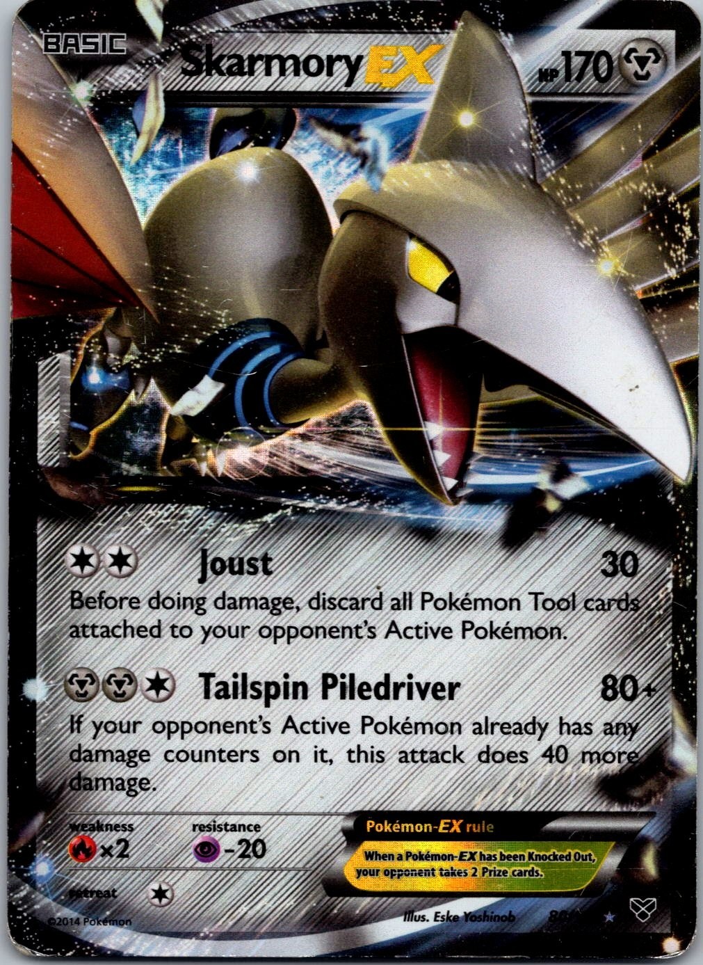 Pokémon TCG: Skarmory Ex XY Base Set 80/146 Holo MP