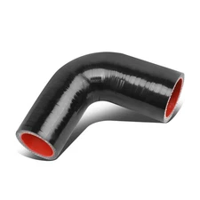 1.25-1.5" 3-PLY 90 ELBOW TURBO/INTAKE HIGH TEMP SILICONE REDUCER HOSE BLACK/RED