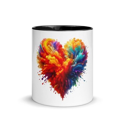 Tasse mit farbiger Innenseite Herz