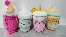 PUSHEEN Matcha Latte Pineapple Float Lemonade Parfait Sip Drinks Cat Plush 9.5"