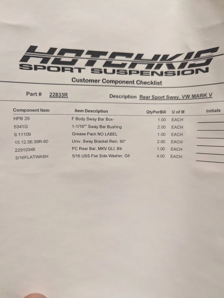 Barra oscilante esportiva Hotchkis Performance 22833R para VW e AUDI - Imagem 2 de 4