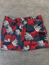 Columbia PFG Skort Women s Large Navy Red Tropical Print Athletic Golf Skirt